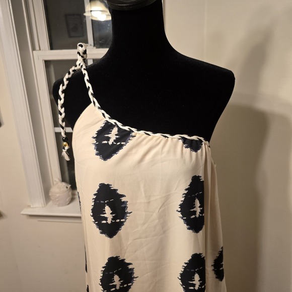 PRETTYGARDEN Summer One Shoulder Maxi Dress Printed Flowy Boho Long Size L NWT - Picture 2 of 6